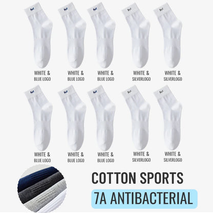 Calcetines MiiOW antibacterianos y antiolor, 100 % algodón puro, para hombre, de vestir, de negocios, largos, de color liso, transpirables, deportivos.