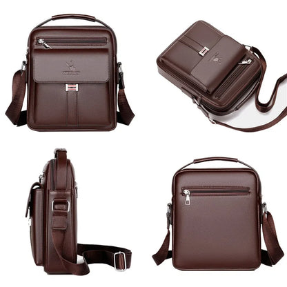 Men Crossbody Shoulder Bags Waterproof Vintage Men Handbags Large Capacity Pu Leather Bag Man Messenger Bags Tote Bag
