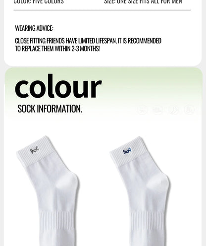 Calcetines MiiOW antibacterianos y antiolor, 100 % algodón puro, para hombre, de vestir, de negocios, largos, de color liso, transpirables, deportivos.