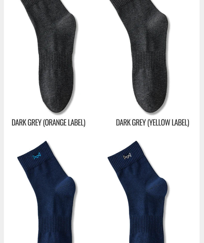 Calcetines MiiOW antibacterianos y antiolor, 100 % algodón puro, para hombre, de vestir, de negocios, largos, de color liso, transpirables, deportivos.