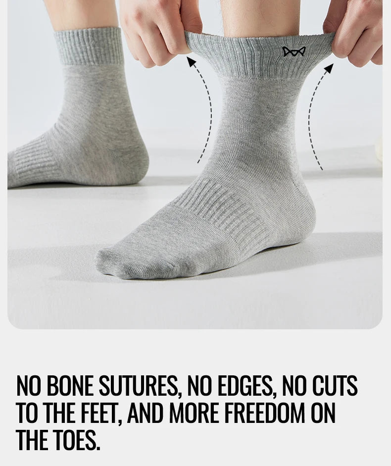 Calcetines MiiOW antibacterianos y antiolor, 100 % algodón puro, para hombre, de vestir, de negocios, largos, de color liso, transpirables, deportivos.
