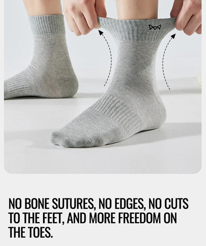Calcetines MiiOW antibacterianos y antiolor, 100 % algodón puro, para hombre, de vestir, de negocios, largos, de color liso, transpirables, deportivos.