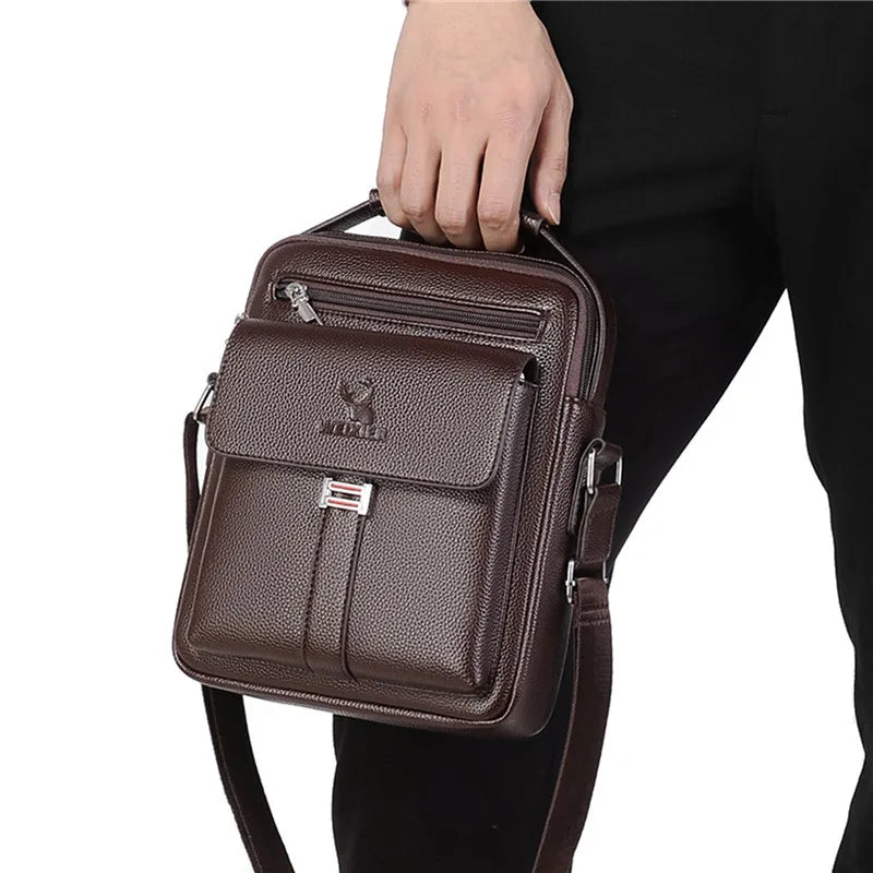 Men Crossbody Shoulder Bags Waterproof Vintage Men Handbags Large Capacity Pu Leather Bag Man Messenger Bags Tote Bag