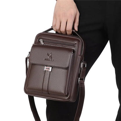 Men Crossbody Shoulder Bags Waterproof Vintage Men Handbags Large Capacity Pu Leather Bag Man Messenger Bags Tote Bag