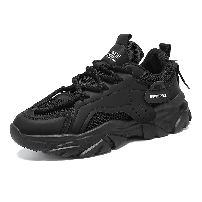 Men's breathable thick soled casual sports shoes for outdoor running four seasons new dad shoes soft soles comfort male sneakers