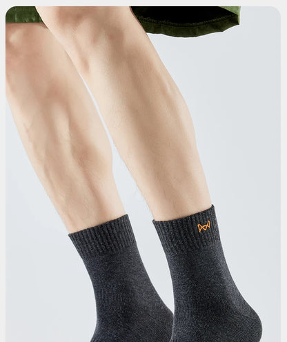 Calcetines MiiOW antibacterianos y antiolor, 100 % algodón puro, para hombre, de vestir, de negocios, largos, de color liso, transpirables, deportivos.