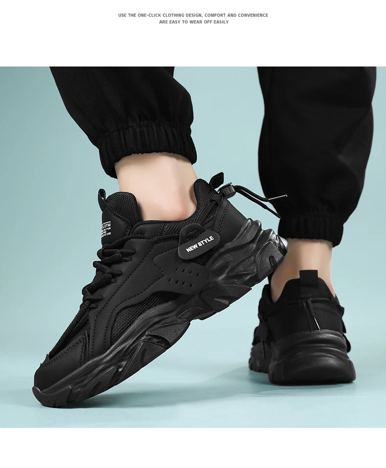 Men's breathable thick soled casual sports shoes for outdoor running four seasons new dad shoes soft soles comfort male sneakers
