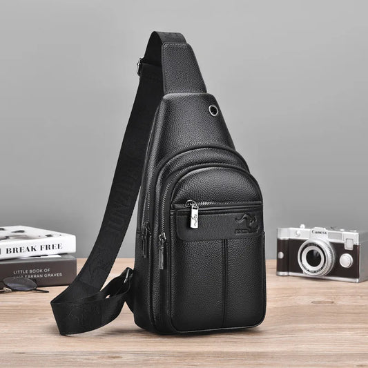 Luxury Brand Kangaroo Leather Men Chest Bag Travel Hiking CrossBody Bag Male Messenger Bag For Men Leather Chest Pack Sling Bag