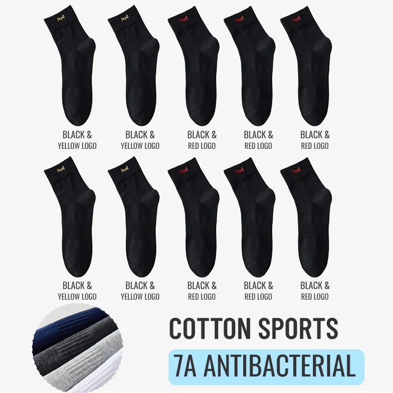 Calcetines MiiOW antibacterianos y antiolor, 100 % algodón puro, para hombre, de vestir, de negocios, largos, de color liso, transpirables, deportivos.