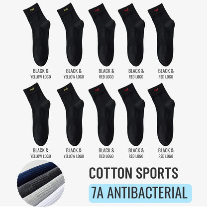 Calcetines MiiOW antibacterianos y antiolor, 100 % algodón puro, para hombre, de vestir, de negocios, largos, de color liso, transpirables, deportivos.