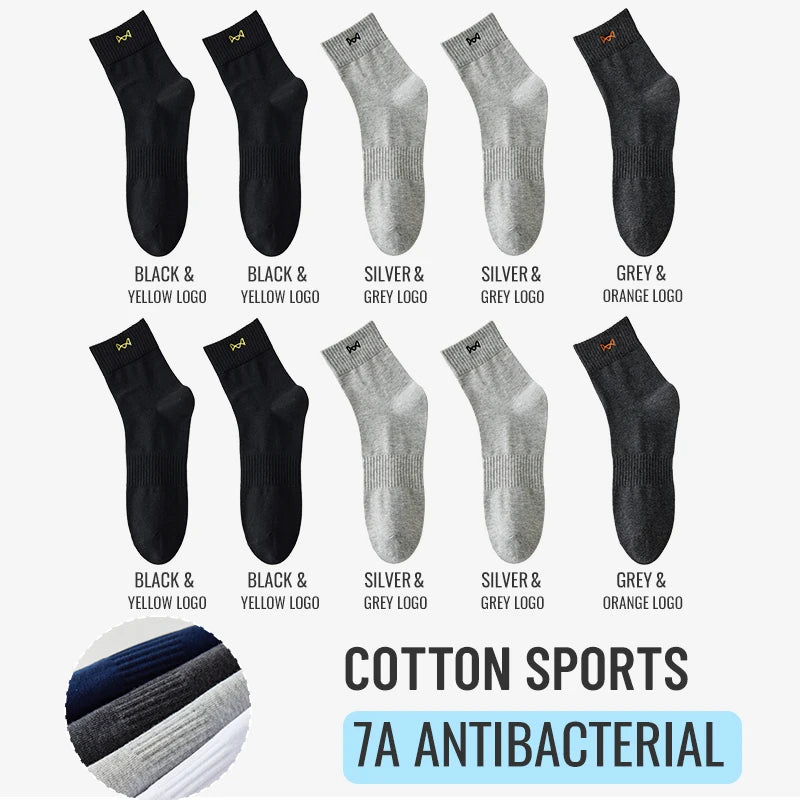 Calcetines MiiOW antibacterianos y antiolor, 100 % algodón puro, para hombre, de vestir, de negocios, largos, de color liso, transpirables, deportivos.