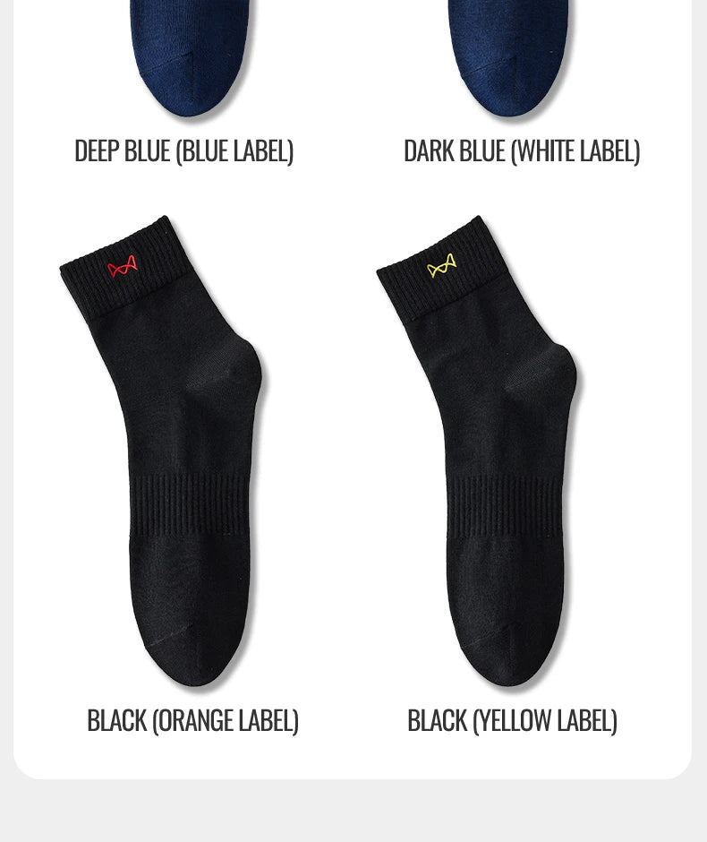 Calcetines MiiOW antibacterianos y antiolor, 100 % algodón puro, para hombre, de vestir, de negocios, largos, de color liso, transpirables, deportivos.