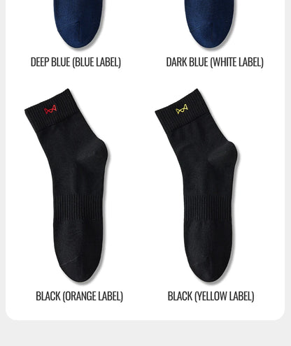 Calcetines MiiOW antibacterianos y antiolor, 100 % algodón puro, para hombre, de vestir, de negocios, largos, de color liso, transpirables, deportivos.
