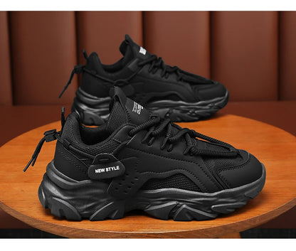 Men's breathable thick soled casual sports shoes for outdoor running four seasons new dad shoes soft soles comfort male sneakers
