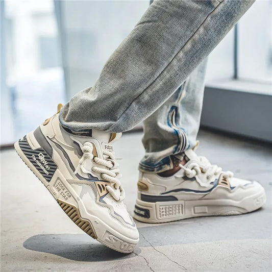 2024 Spring and Autumn Hot selling Men's Shoes Versatile Thick soled Casual Flat Shoes Anti slip Youth Sports Trendy Shoes