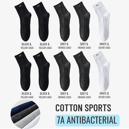 Calcetines MiiOW antibacterianos y antiolor, 100 % algodón puro, para hombre, de vestir, de negocios, largos, de color liso, transpirables, deportivos.