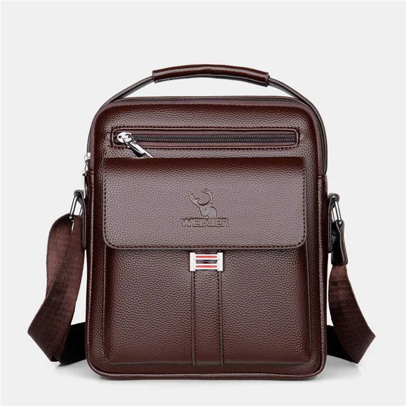 Men Crossbody Shoulder Bags Waterproof Vintage Men Handbags Large Capacity Pu Leather Bag Man Messenger Bags Tote Bag