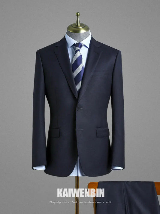 Men’s 100% Wool Suit – Pure Wool, Half-Canvas – 2-Piece (Jacket & Trousers) – Custom Made for Business or Wedding
