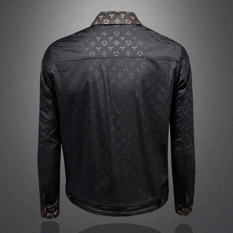 New dark flower jacket men's large size lapel casual jacket slim handsome trendy men's clothing