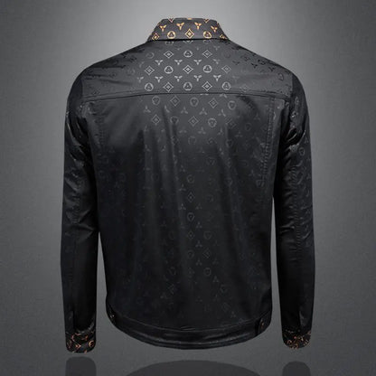 New dark flower jacket men's large size lapel casual jacket slim handsome trendy men's clothing