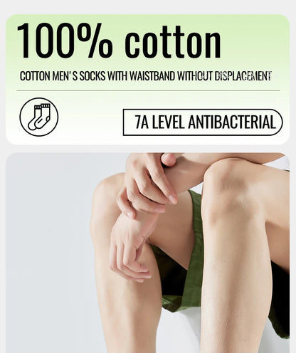 Calcetines MiiOW antibacterianos y antiolor, 100 % algodón puro, para hombre, de vestir, de negocios, largos, de color liso, transpirables, deportivos.